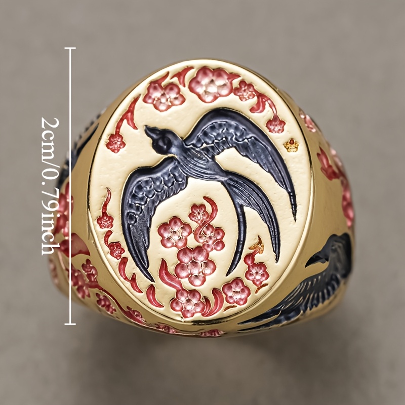 Ethnic Style Retro Wild Goose Pattern Wide Ring